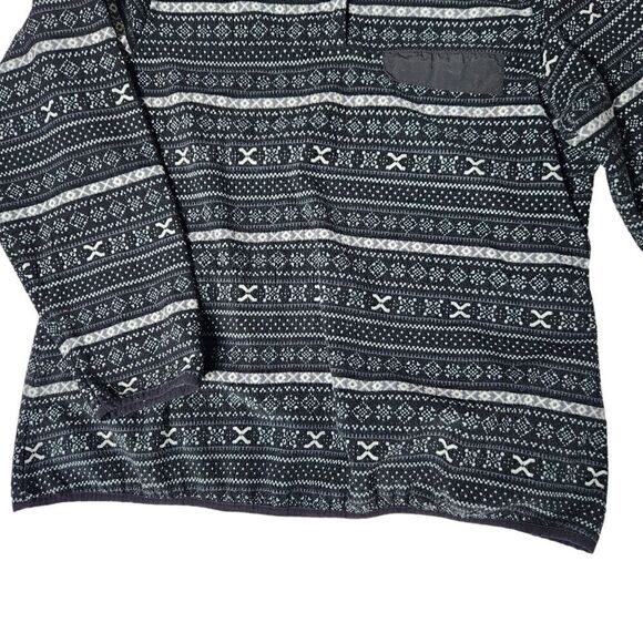 Jachs Cabin T Snap Fleece Mens XL Black and White Print Pullover - Picture 8 of 8